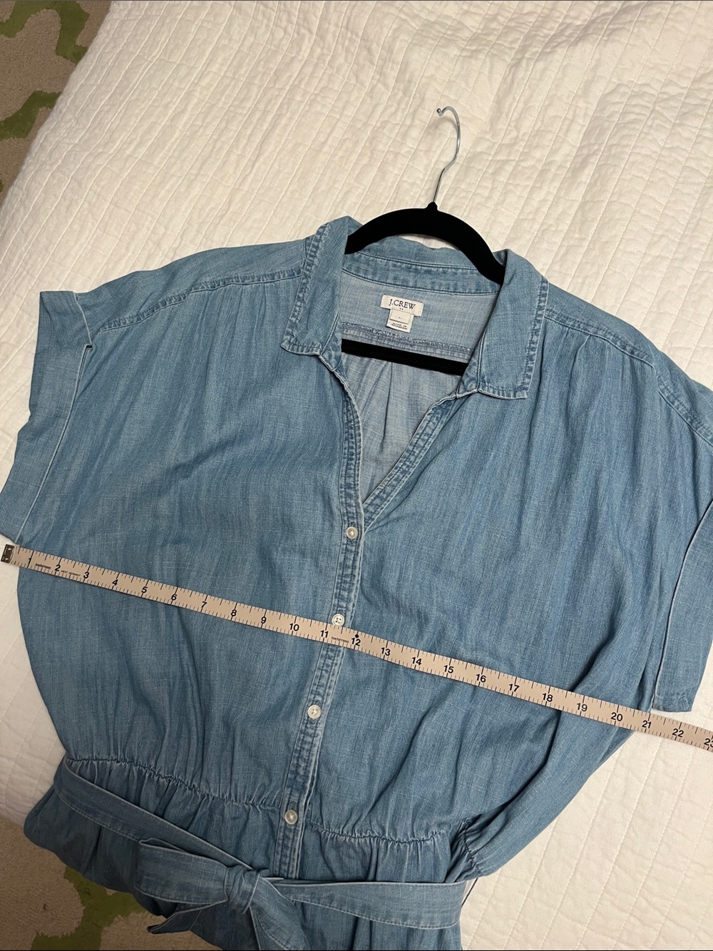 J. Crew Chambray Shirt Dress with Tie Waist - Picture 8 of 8
